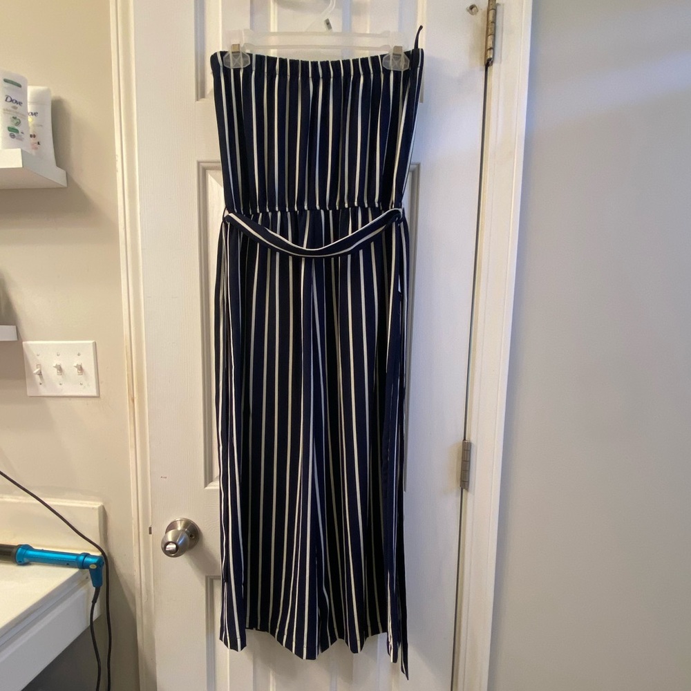 Striped pant romper